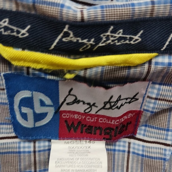 Wrangler George Strait Plaid Shirt Men's 3X Cowboy Cut Collection Long Sleeve - Picture 3 of 9